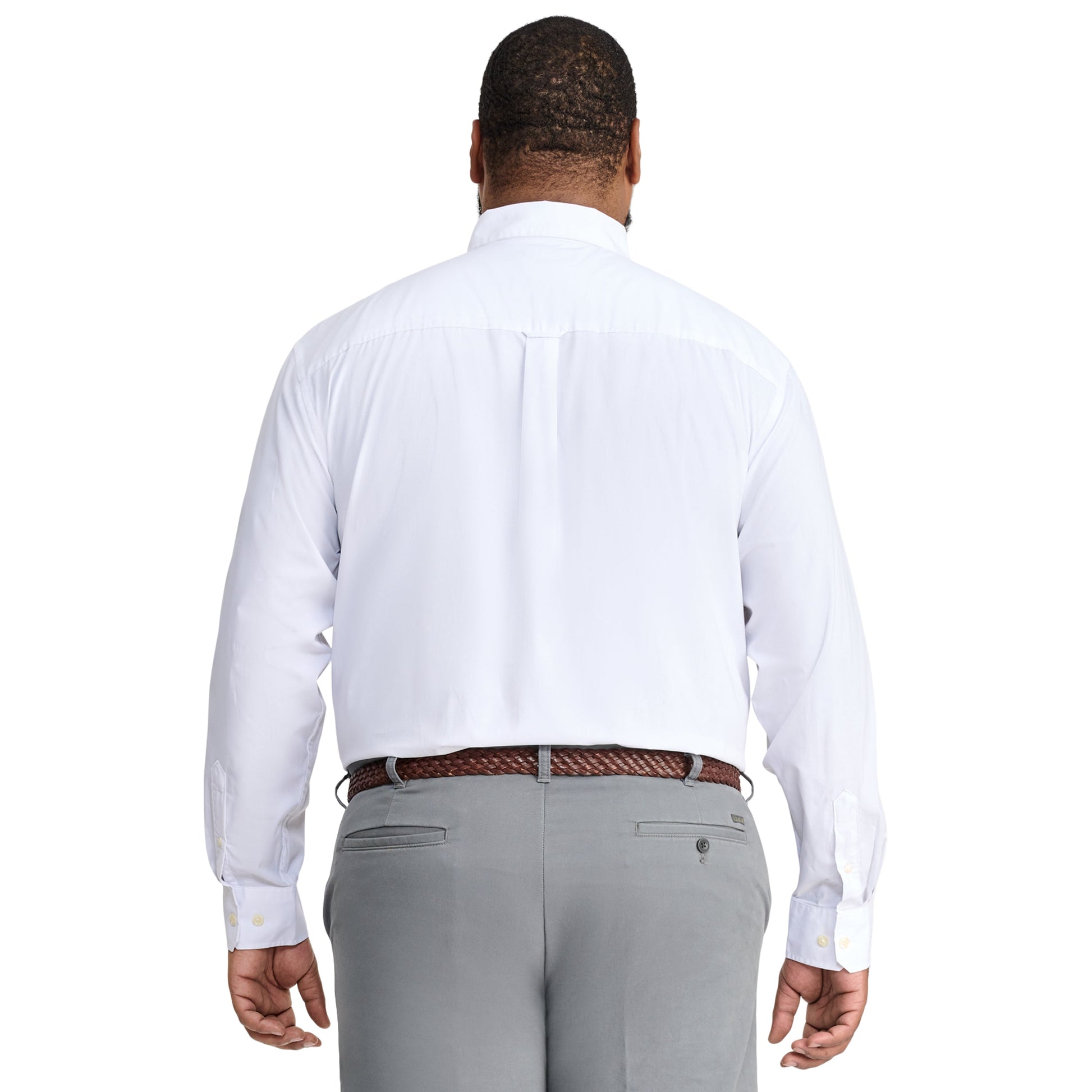 Izod Big & Tall Performance Comfort L/S Shirt - Bright White